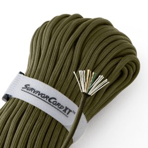 SurvivorCord XT Paracord (USA) | 100 FOOT - 100 Foot Hank / Olive-Drab