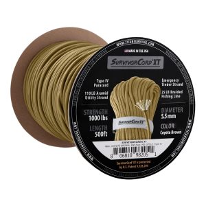 SurvivorCord XT Spool, 500 FOOT - Coyote Brown