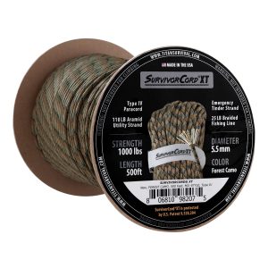 SurvivorCord XT Spool, 500 FOOT - Forest-Camo